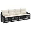vidaXL Set Divano da Giardino 4 pcs Nero polyrattan