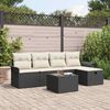 vidaXL Set Divano da Giardino 6 pcs Nero e Crema polyrattan