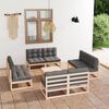 vidaXL Set Divani da Giardino 9 pz con Cuscini Legno Massello di Pino