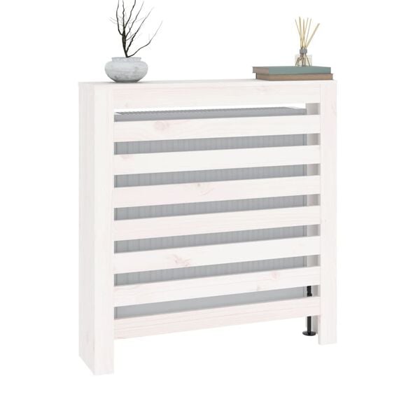vidaXL Copertura Termosifone Bianca 79,5x19x84 cm Legno Massello Pino