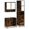 vidaXL Set Mobili da Bagno 3 pz Rovere Fumo in Legno Multistrato