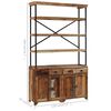 vidaXL Credenza con Ripiani in Legno Massello di Recupero 120x35x200cm