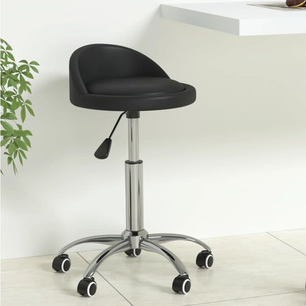 vidaXL Sedia da Pranzo Girevole Nera in Similpelle