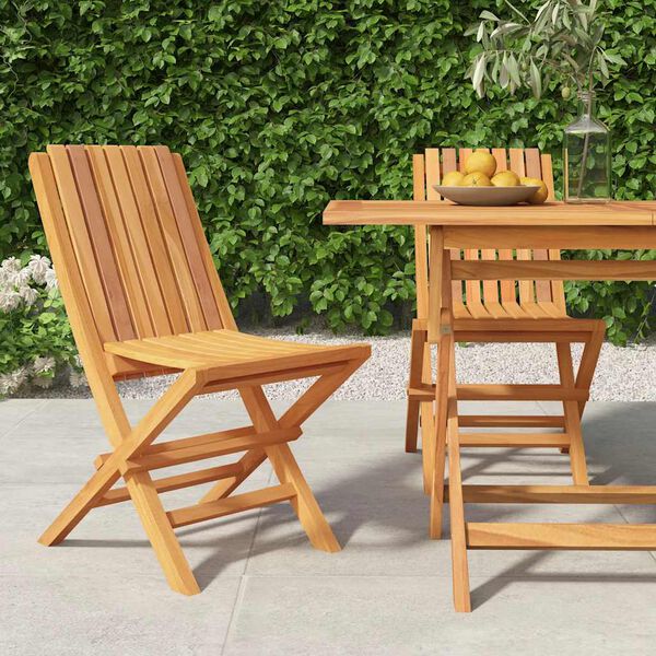 vidaXL Sedie da Giardino Pieghevoli 2pz 47x47x89cm Legno Massello Teak