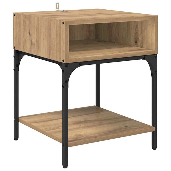 vidaXL Comodino Rovere artigianale 40 x 40 x 50 cm Legno multistrato