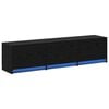 vidaXL Mobile TV Rovere Nero Legno ingegnerizzato