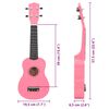 vidaXL Set Ukulele Soprano con Borsa per Bambini Rosa 23"