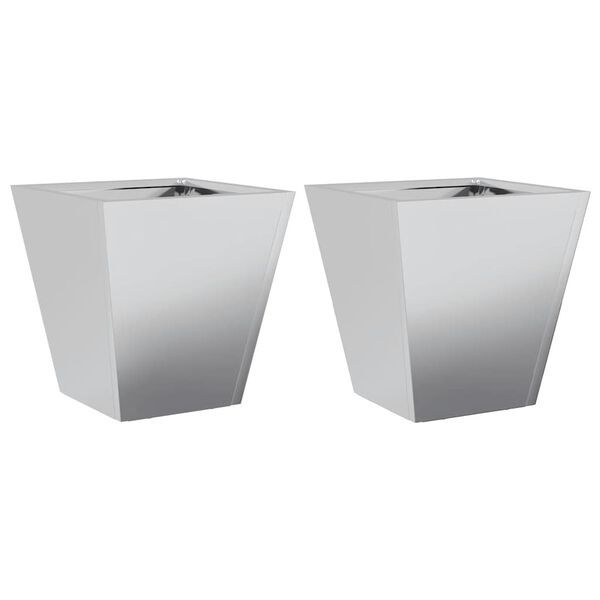 vidaXL Fioriere da Giardino 2 pz 30x30x30 Grigie in Acciaio Zincato