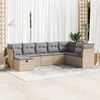 vidaXL Set Divano da Giardino 8 pz con Cuscini Beige in Polyrattan
