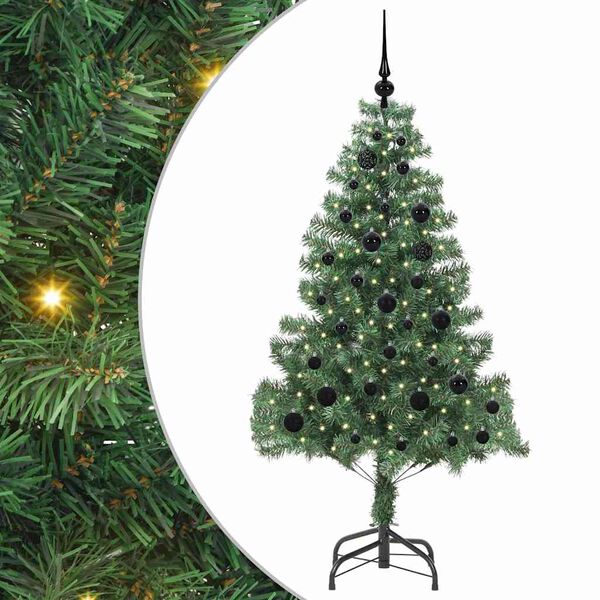 vidaXL Albero di Natale con 150 LED con supporto Verde 150 cm PVC