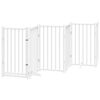 vidaXL Cancello Cani Porta Pieghevole Bianco 9 Pannelli 450 cm Pioppo