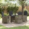 vidaXL Set da Pranzo per Giardino con cuscino 5 pcs Grigio polyrattan