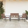 vidaXL Set da Pranzo per Giardino 4 pcs Marrone polyrattan