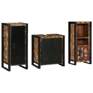 vidaXL Set di mobili per il bagno 3 pz Multicolore e nero