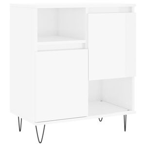 vidaXL Credenza Bianco Lucido 60x35x70 cm in Legno Multistrato