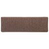 vidaXL Tappetini per scale 15 pz 65x21x4 cm Marrone Bordo rettangolare