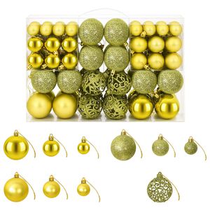 vidaXL Palline di Natale 100 pz Verde Chiaro 3 / 4 / 6 cm