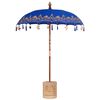 vidaXL Parasol Balinese 260 Blu 180-190 cm Cotone e legno massello