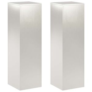 vidaXL Supporto per piante 2 pcs Argento 30 x 30 x 100 cm Acciaio
