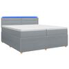 vidaXL Letto box spring con materasso Grigio Chiaro 200 x 200 cm