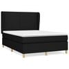 vidaXL Giroletto a Molle con Materasso Nero 140x190 cm in Tessuto