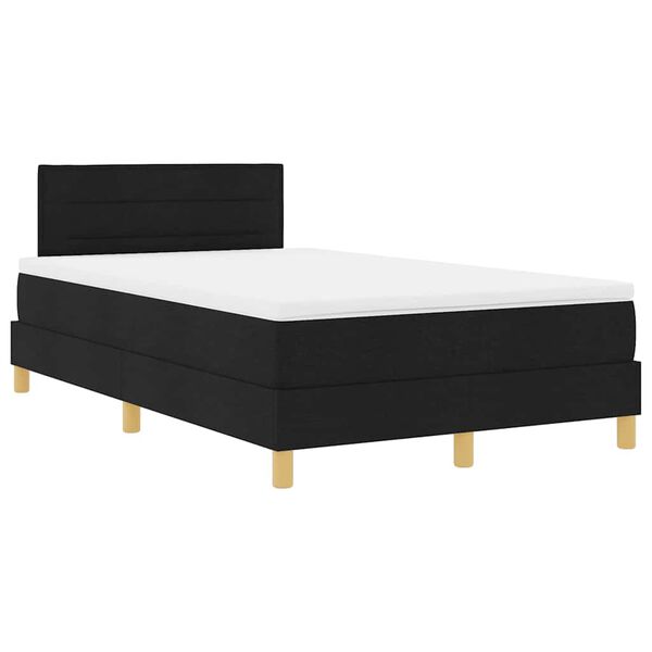 vidaXL Letto a Sorgente LED con materasso Nero 120 x 200 cm Tessuto