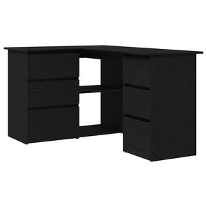vidaXL Scrivania Rovere Nero Legno ingegnerizzato 145 x 100 x 76 cm