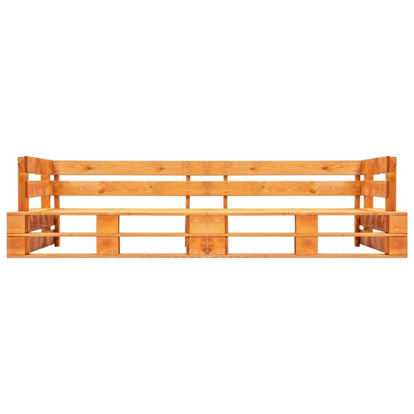 vidaXL Divano da giardino a 2 Posti su Pallet in Legno Marrone ambra