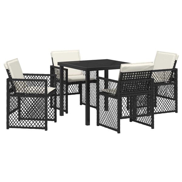 vidaXL Set da Pranzo per Giardino 5 pcs Grigio polyrattan
