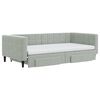 vidaXL Divano Letto Estraibile Cassetti Grigio Chiaro 100x200 Velluto