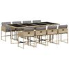 vidaXL Set Pranzo da Giardino 9 pz con Cuscini Beige Misto Polyrattan