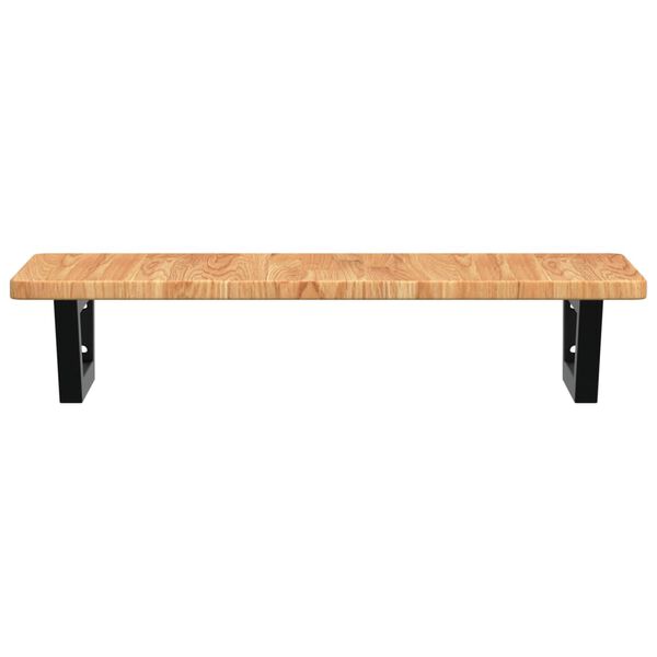 vidaXL Ripiano a Parete per Lavabo in Acciaio e Massello di Rovere