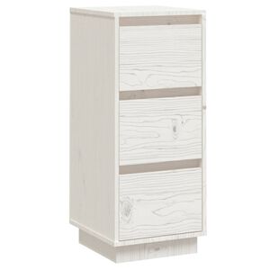 vidaXL Credenza Bianca 32x34x75 cm in Legno Massello di Pino