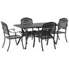 vidaXL Set da Pranzo per Giardino 5 pz Nero Alluminio