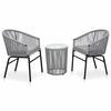 vidaXL Set da Bistrot 3 pz con Cuscini in Polyrattan Grigio