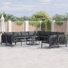 vidaXL Set Divano da Giardino con cuscino 12 pcs Nero Acciaio