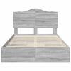 vidaXL Letto con Contenitore con testiera Grigio Sonoma 135 x 190 cm