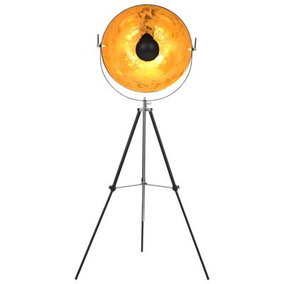 vidaXL Lampada da Terra E27 Nera e Oro 51 cm