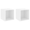 vidaXL Mobili a Muro 2pz Bianchi 37x37x37 cm in Legno Multistrato