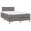 vidaXL Letto a Molle Materasso e LED Grigio Scuro 120x190cm in Tessuto