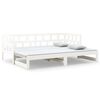 vidaXL Dormeuse Estraibile Bianca Legno Massello di Pino 2x(80x200) cm