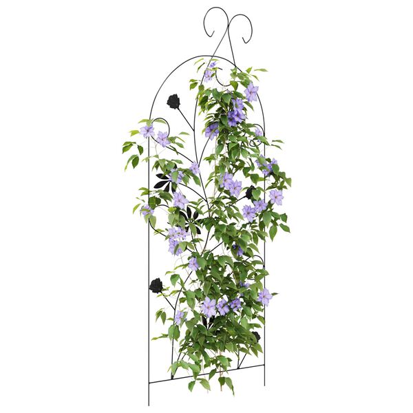 vidaXL Recinzione per Giardino 3 pcs Nero 112 x 40 cm Acciaio