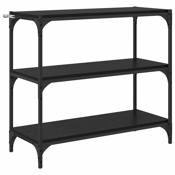 vidaXL Armadio per Libri Rovere Nero 80 x 33 x 70,5 cm