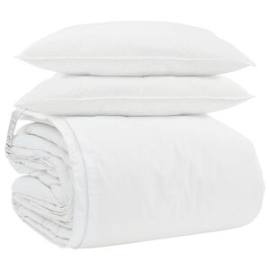 vidaXL Set di Piumoni con cuscino 3 pcs Bianco Piuma d'anatra