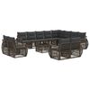 vidaXL Set Divano da Giardino 13 pz Grigio e Grigio Scuro polyrattan