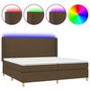 vidaXL Letto a Molle Materasso e LED MarroneScuro 200x200cm in Tessuto