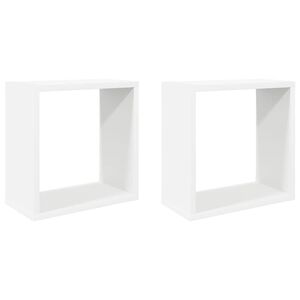 vidaXL Mensole Parete a Cubo 2 pz Bianche 30x15x30cm