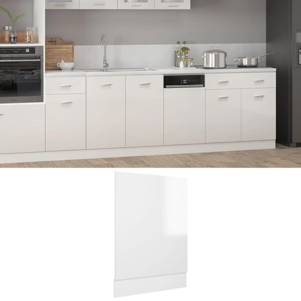 vidaXL Pannello Lavastoviglie “Lyon” Bianco Lucido 45x3x67 cm