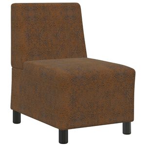 vidaXL Divano Sedia senza Braccioli Marrone 55 cm in Similpelle Scamosciata