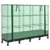 vidaXL Vaso da Giardino con Copertura per Serra e Ruote 4 pz Nero PP